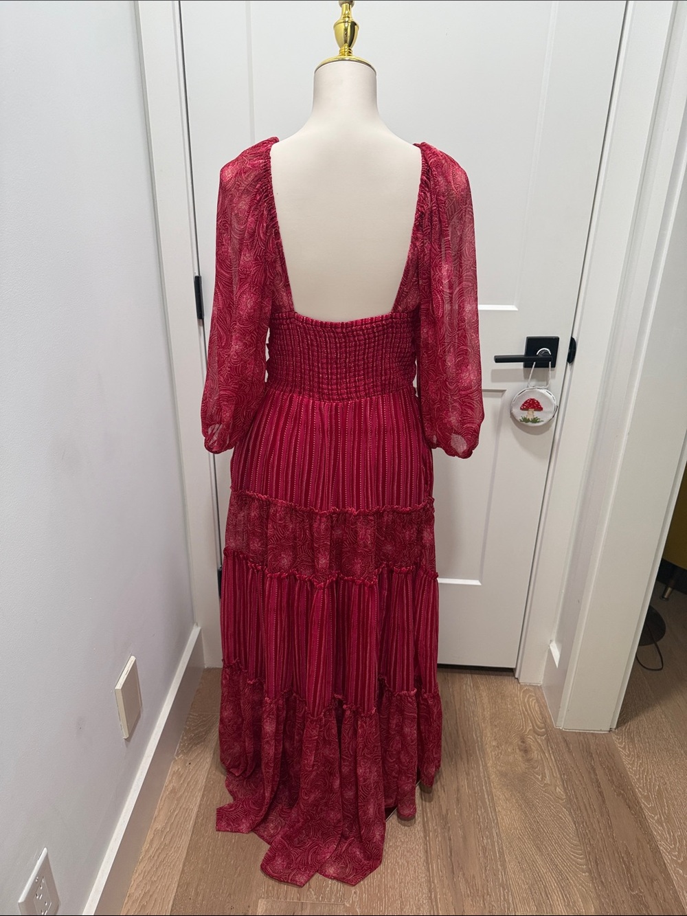 Free People Red “YOURE A JEWEL”  Maxi Dress - Picture 8 of 9